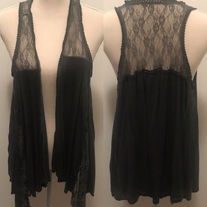 JUSTIQUE Women’s Racerback Grayish Long Lace Top Vest Size Large NEW